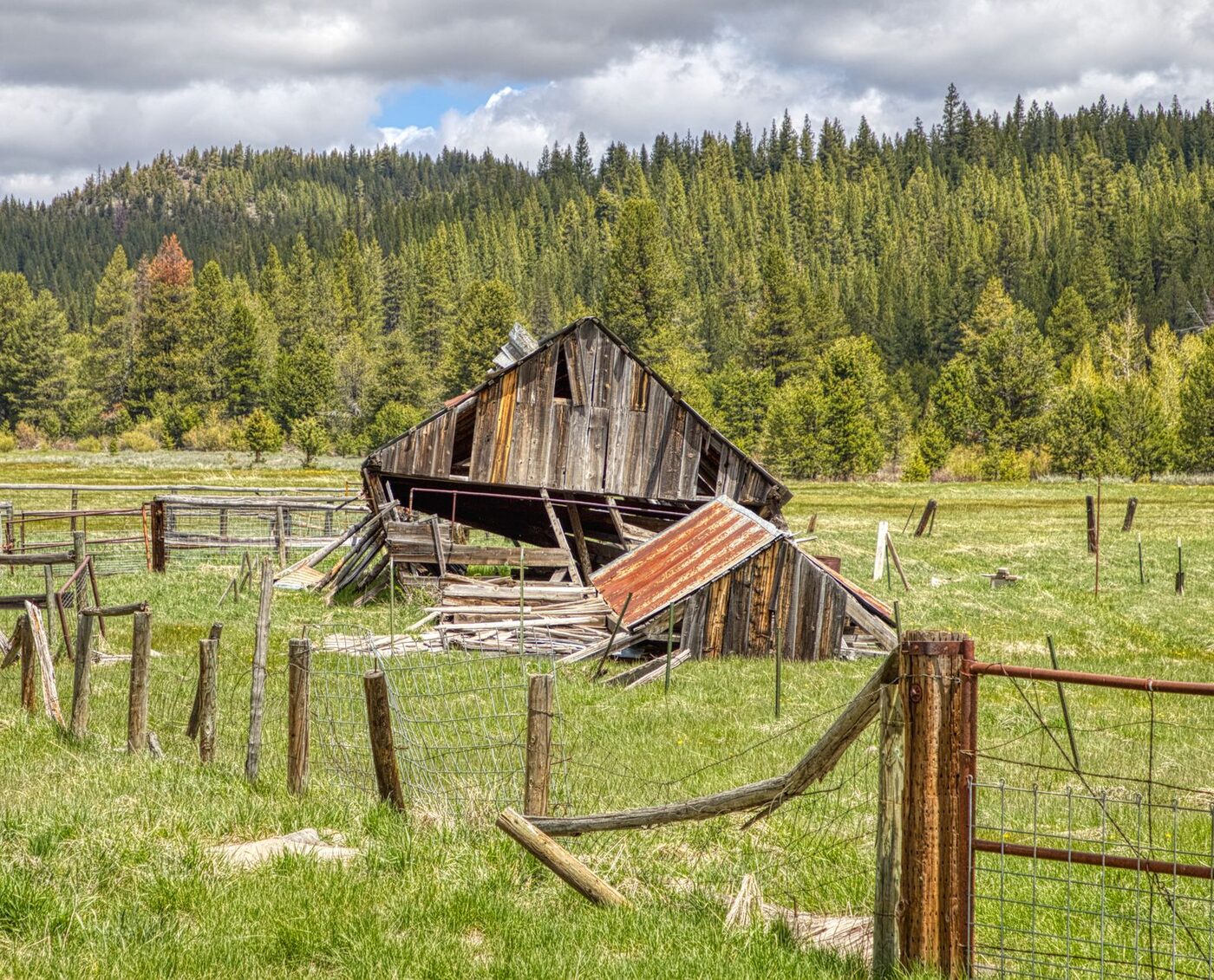 The Gentle Lean, a heritage structure in managed decline, in open Eastern Prairie farmland.